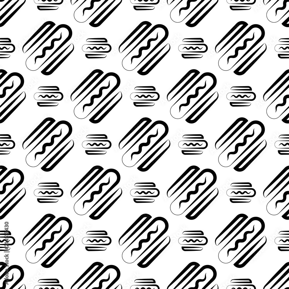 Hot Dog Icon Seamless Pattern Hot Dog Icon Seamless Pattern