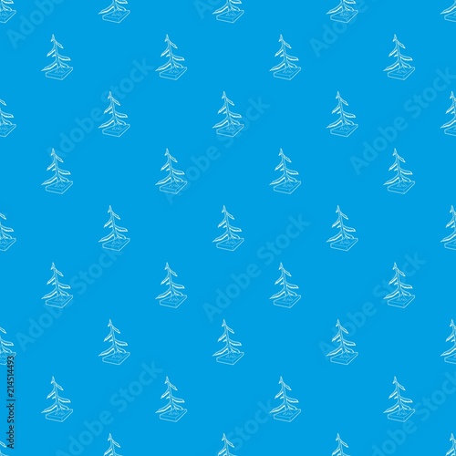 Cut fir pattern vector seamless blue repeat for any use