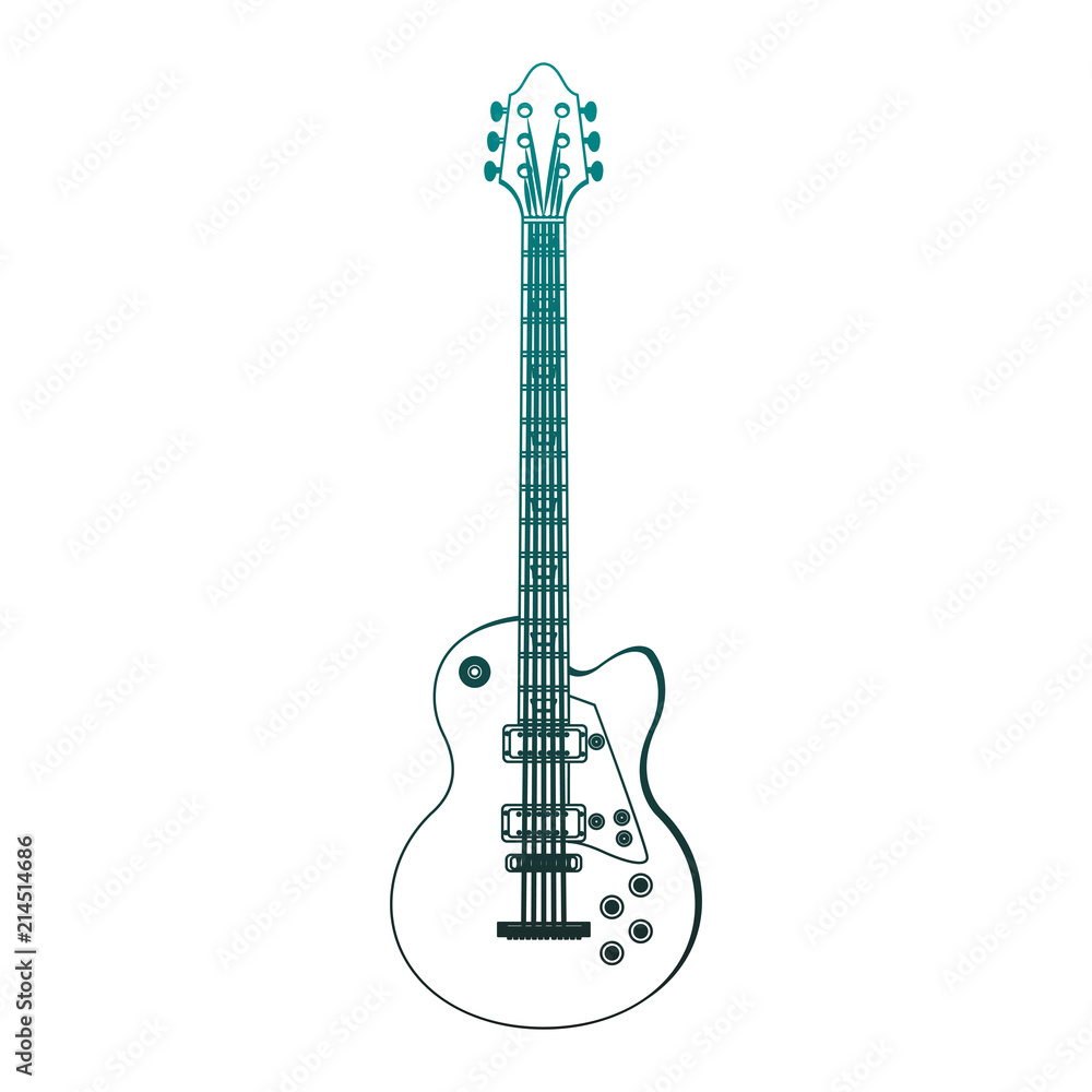Naklejka premium Electric guitar instrument vector illustration graphic design