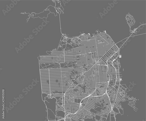 vector map of the city of San Francisco, USA