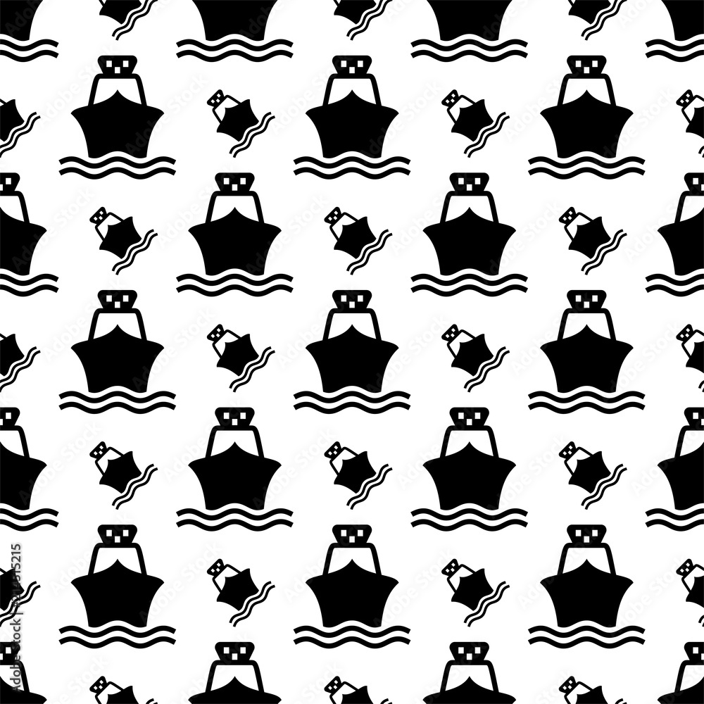 Ship Icon Seamless Pattern, Boat Icon Ship Icon Seamless Pattern, Boat Icon