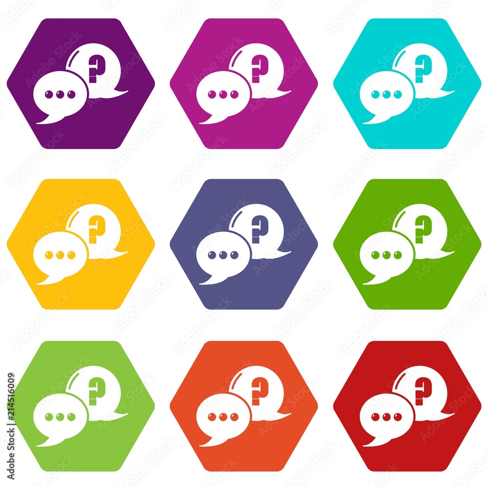 Dialog icons 9 set coloful isolated on white for web Dialog icons 9 set coloful isolated on white for web