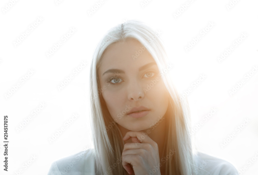 Portrait of a beautiful woman with fresh daily make-up. Portrait of a beautiful woman with fresh daily make-up.