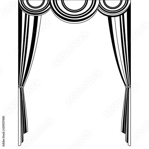 Theater curtains isolated vector illustration graphic design