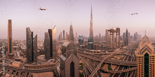 Commercial airplane flying ...