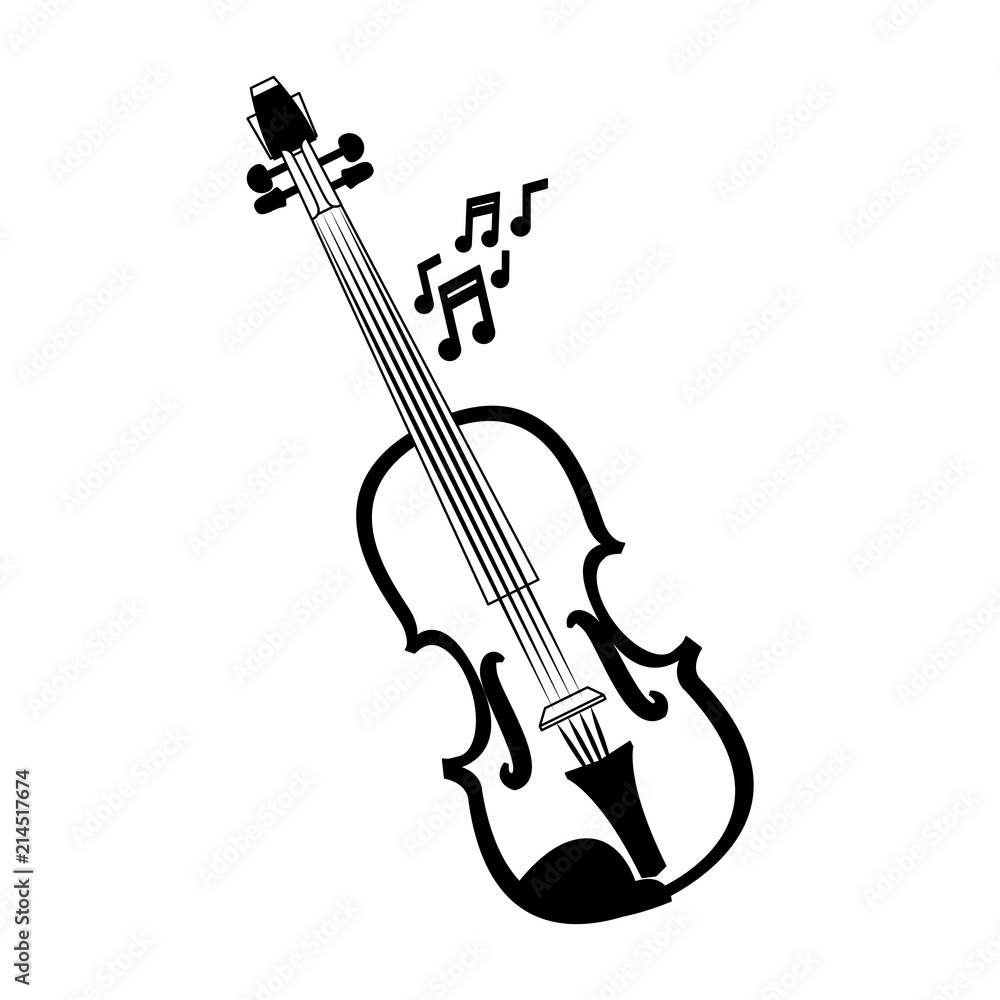 Fototapeta premium Violin music instrument vector illustration graphic design