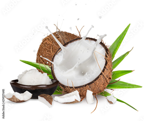 close-up of a coconuts with...
