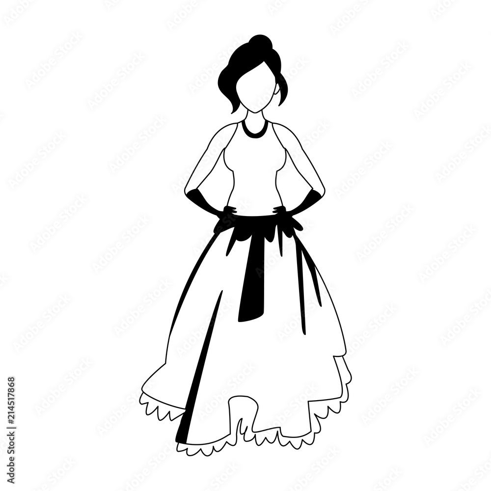 Princess costume cartoon vector illustration graphic design Princess costume cartoon vector illustration graphic design
