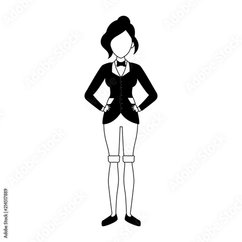 Woman magician costume cartoon vector illustration graphic design