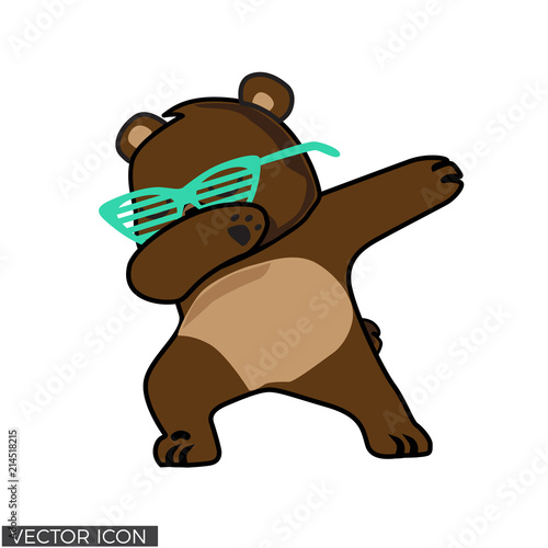 Cartoon Dabbing Bear Vector Design