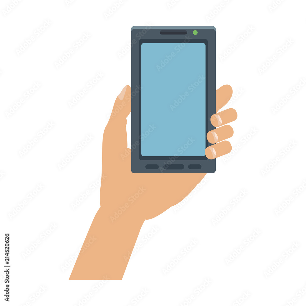 Hand with smartphone vector illustration graphic design Hand with smartphone vector illustration graphic design