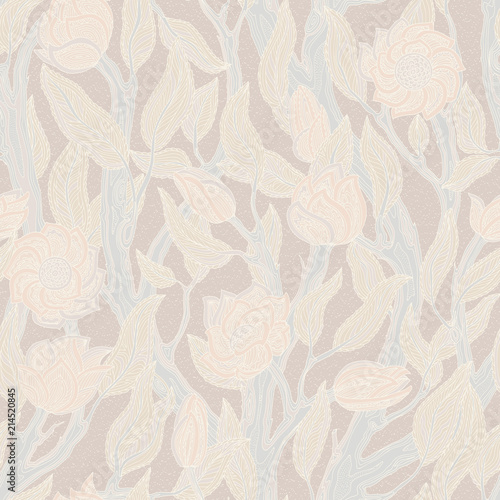 Seamless vintage floral cream pattern