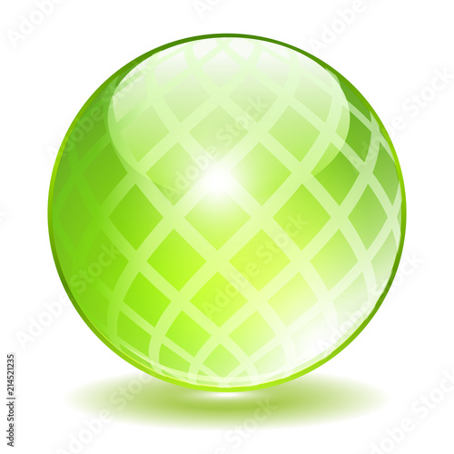 Green crystal textured vector orb