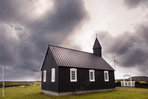 the famous black church of Budir in Iceland