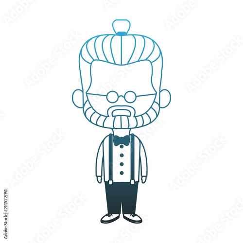 Midget hispter with glasses cartoon vector illustration graphic design