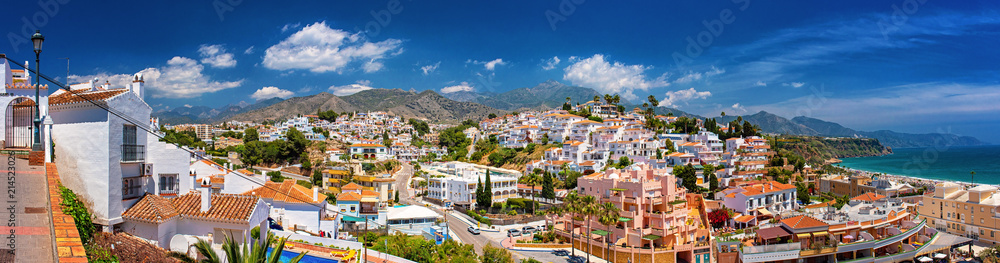 White color houses in Nerja, Malaga Province 