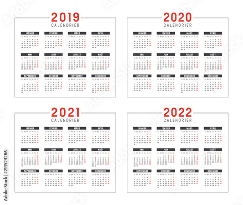 Calendrier Agenda 2019 2020 2021 2022