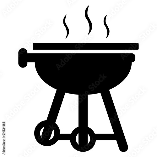 vector grill bbq menu icon, cooking meat - hot food steak symbol, picnic sign