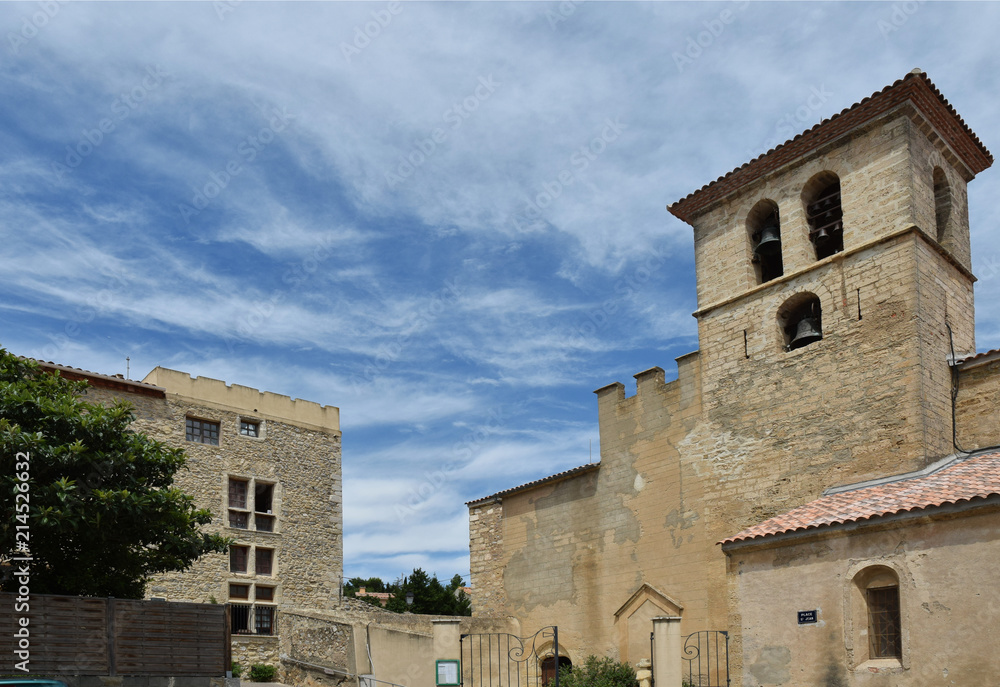 Eglise et château de La Palme, Aude, Languedoc, Occitanie.