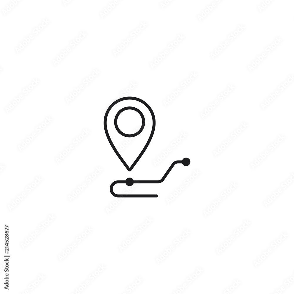 line route icon on white background line route icon on white background