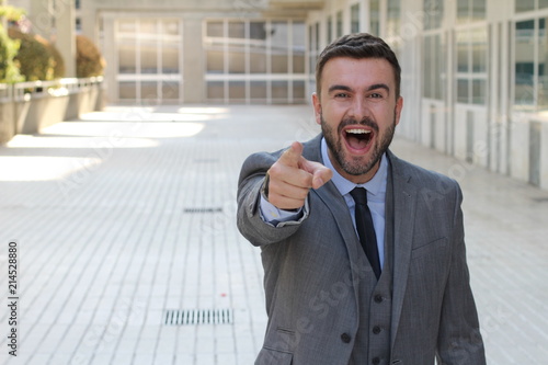 Fotografija Businessman making fun of you