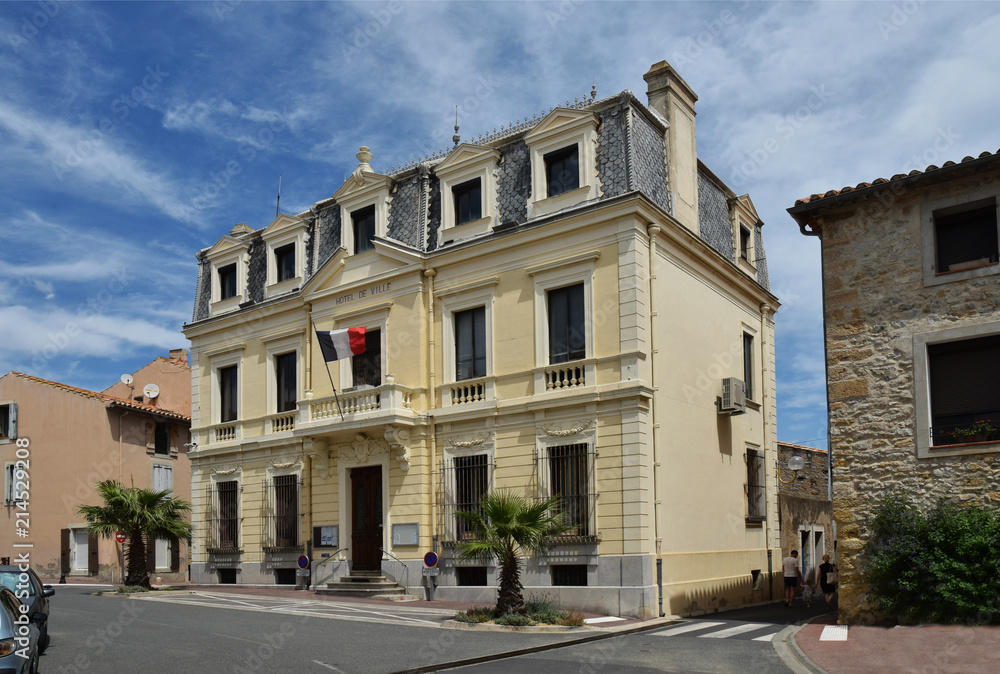 Mairie, hôtel de ville de La Palme, Aude, Languedoc, Occitanie.