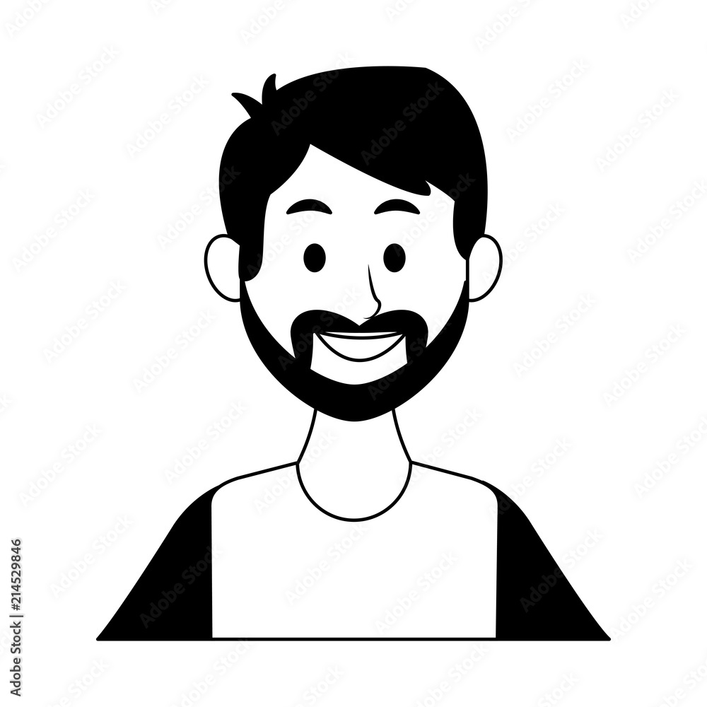 Young man with beard and casual clothes cartoon vector illustration graphic design Young man with beard and casual clothes cartoon vector illustration graphic design