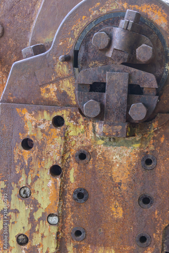 Rusted parts of old WWII cannon in Bora Bora