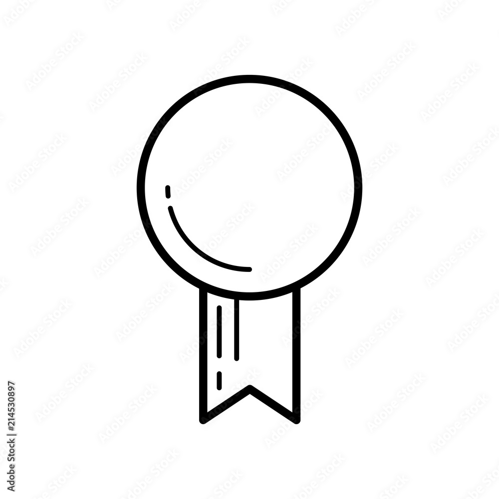 Medal, badge or award with ribbons. Flat line vector icon Medal, badge or award with ribbons. Flat line vector icon