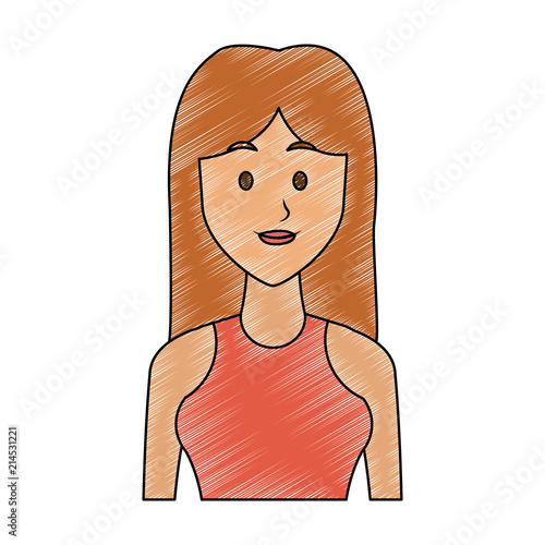 Young woman with casual clothes cartoon vector illustration graphic design