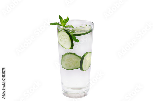 cucumber lemonade isolated summer drink concept cucumber water