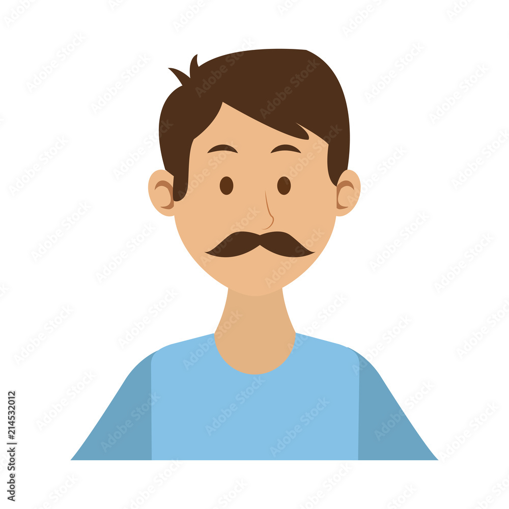 Young man with mustache and casual clothes cartoon vector illustration graphic design Young man with mustache and casual clothes cartoon vector illustration graphic design
