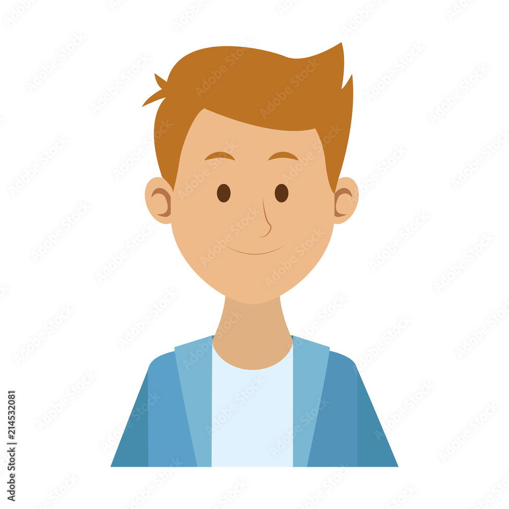 Young man with casual clothes cartoon vector illustration graphic design