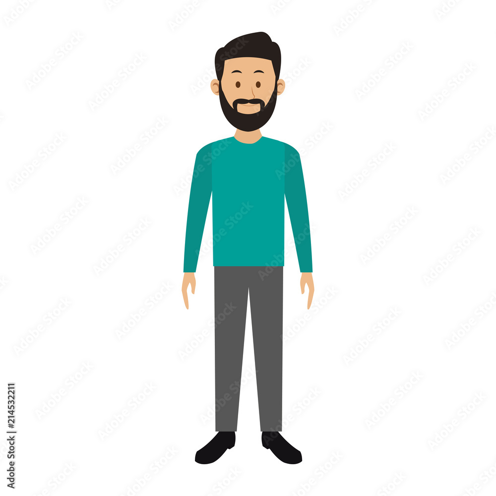 Young man with casual clothes cartoon vector illustration graphic design