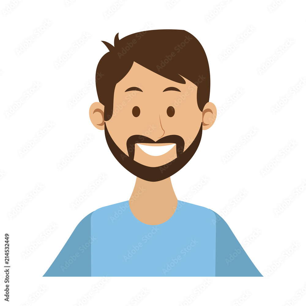 Young man with beard and casual clothes cartoon vector illustration graphic design Young man with beard and casual clothes cartoon vector illustration graphic design