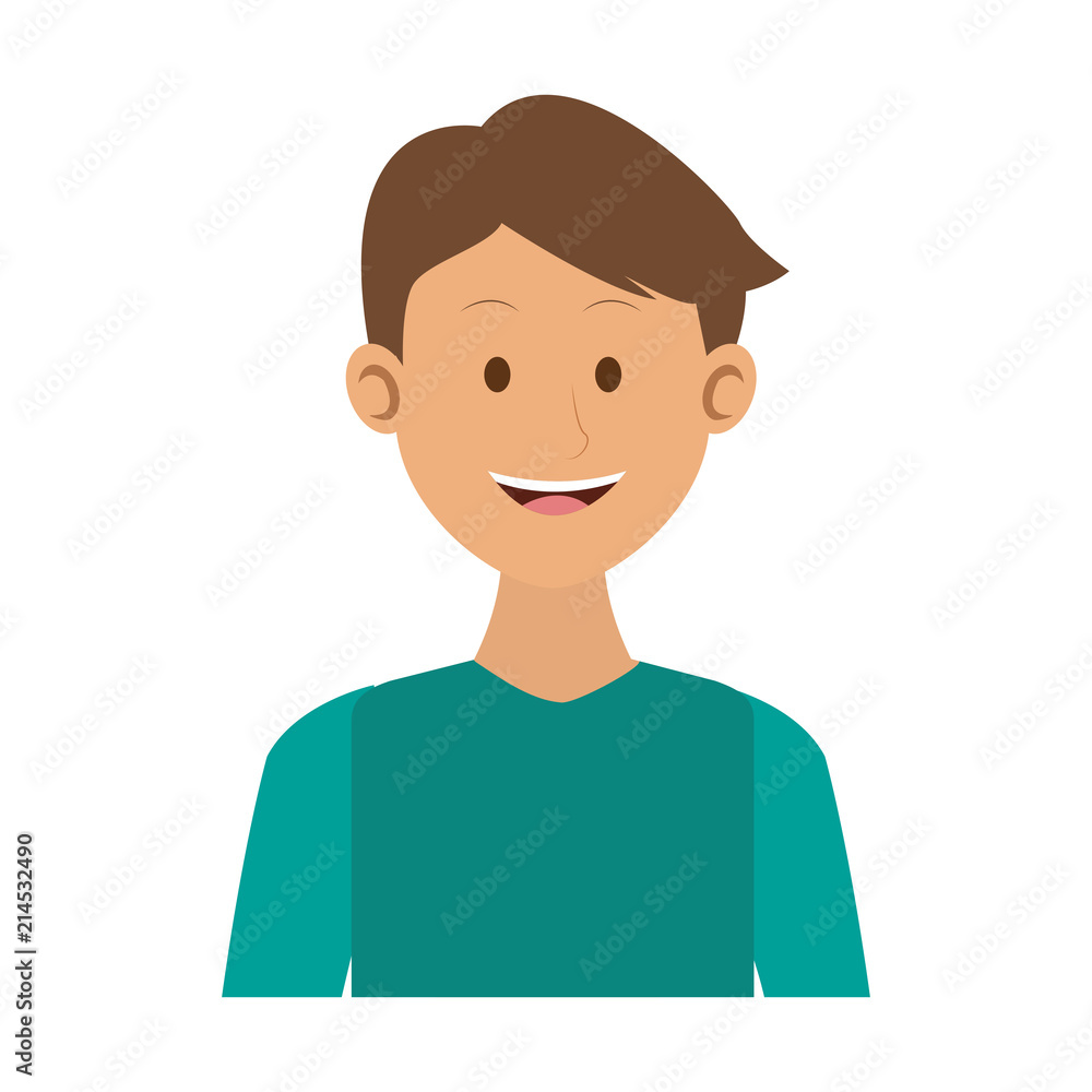 Young man with casual clothes cartoon vector illustration graphic design