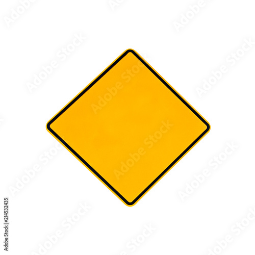 Free Download Australian yellow rhombus warning road sign on the road and highways of Australia. Isolated on white and blank for copy space. - GFXLoad