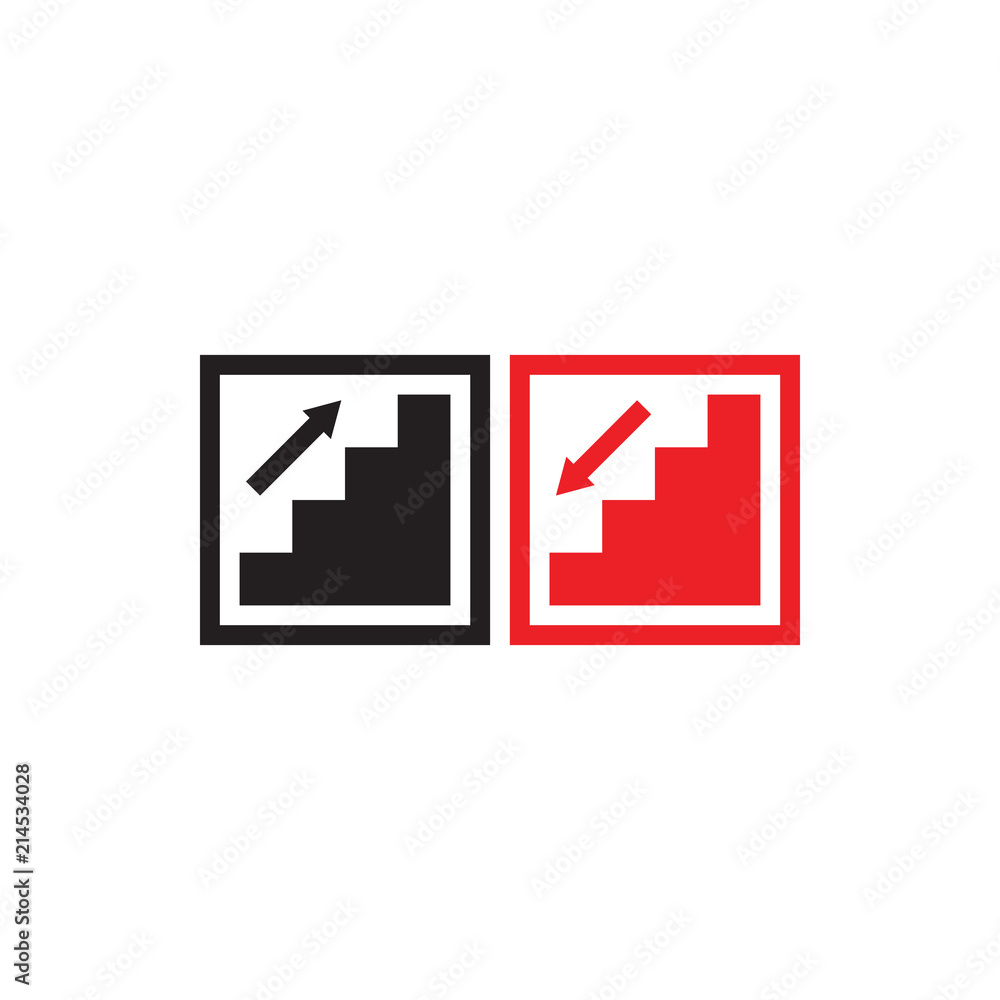 Stair with up and down arrow logo Stair with up and down arrow logo