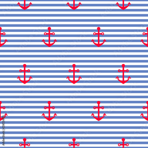 Nautical seamless vector pattern with anchors.