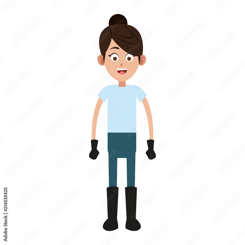 Woman farmer cartoon vector illustration graphic design Woman farmer cartoon vector illustration graphic design