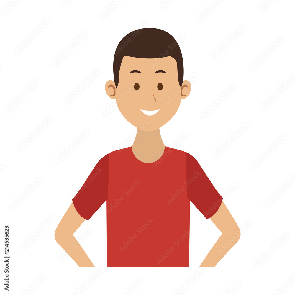 Young man with casual clothes cartoon vector illustration graphic design