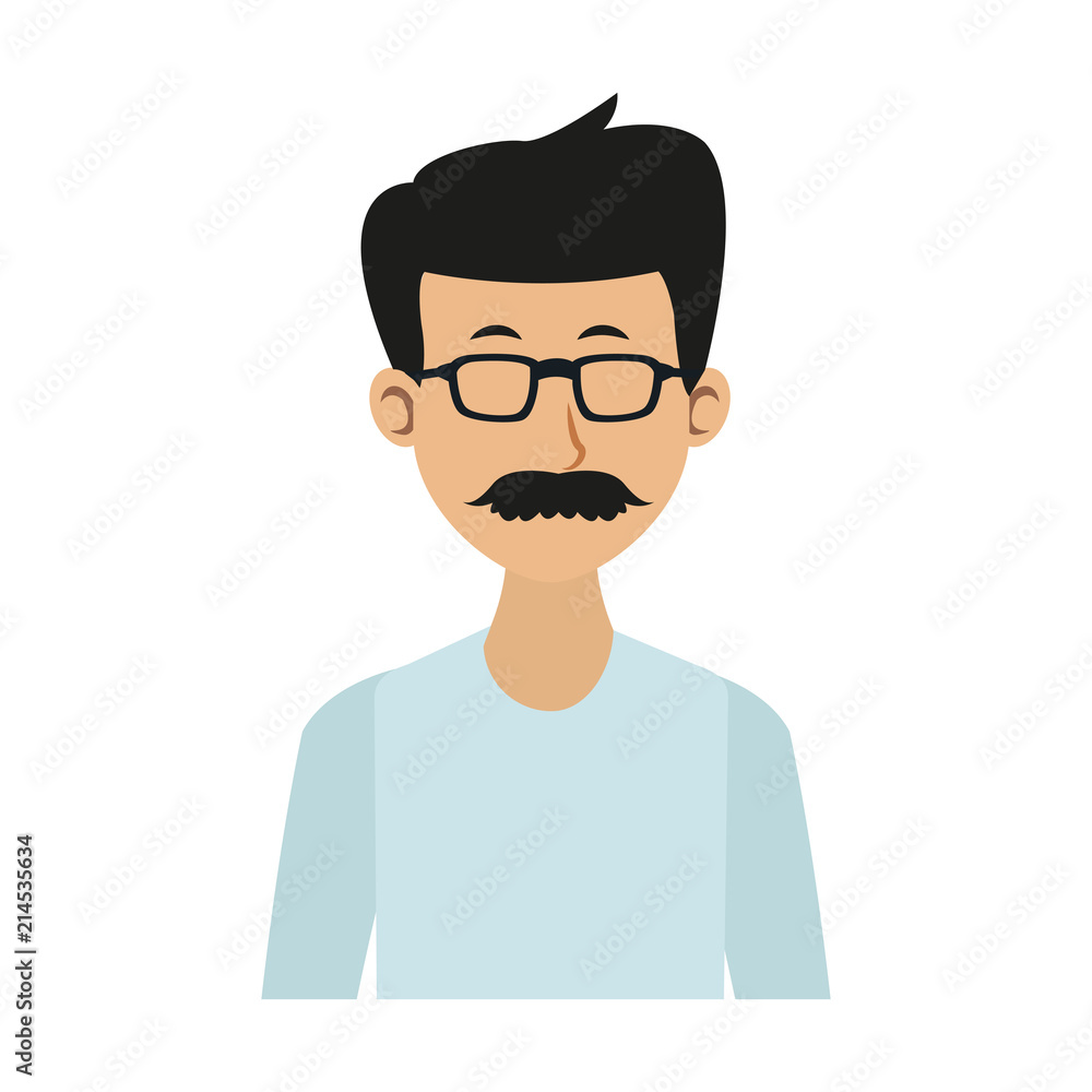 Young man with casual clothes cartoon vector illustration graphic design