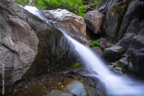  Large boulders and Rushing Falls in Mountain Stream Along Ebbetts Pass