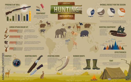 Vector hunting open season infographics