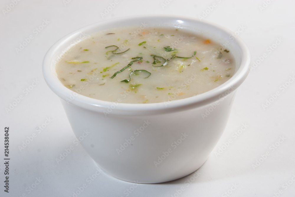 Chicken soup in a little dish. Chicken soup in a little dish.