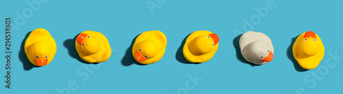 Εκτύπωση καμβά One out unique rubber duck concept on a blue background