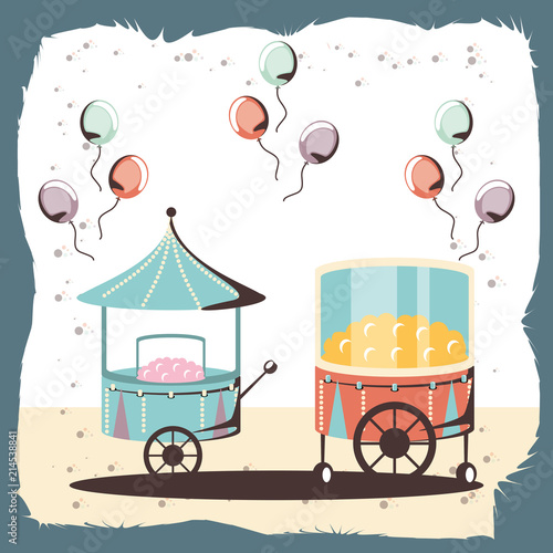 carnival cotton candy and pop corn shop