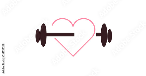 Barbell Weight ,dumbbell ,exercise for heart health care,cardiovascular protect, sportive . Illustration.