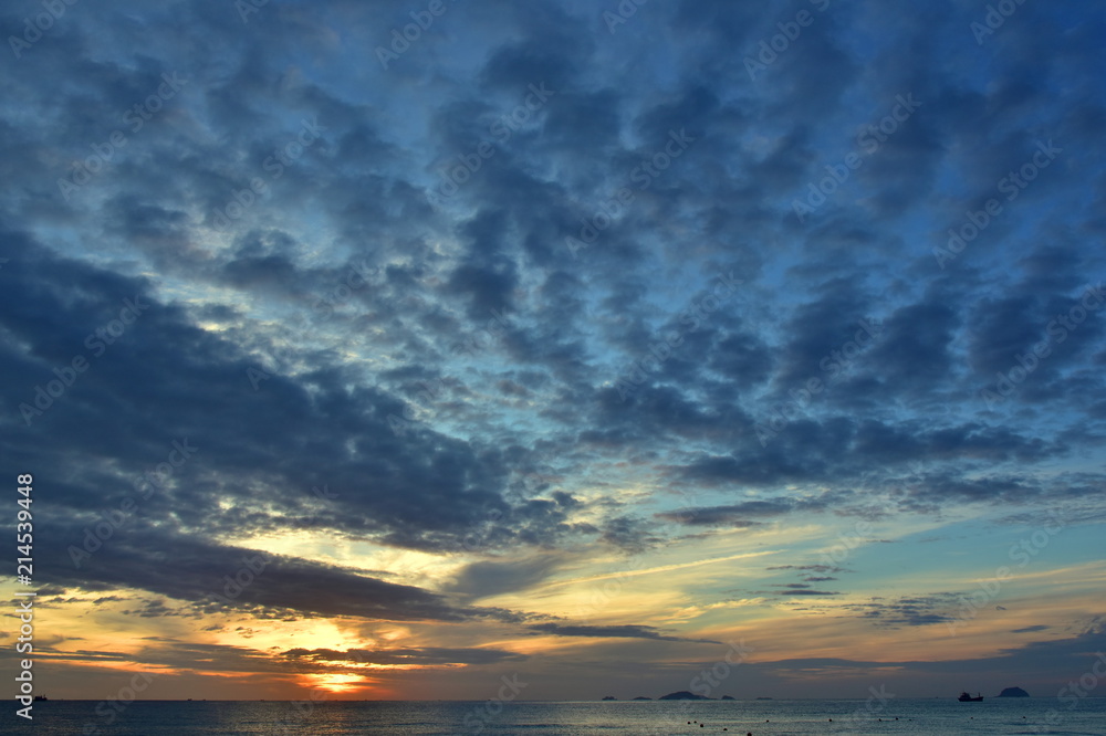 Sunrise over the ocean in Vietnam. Cam Ranh