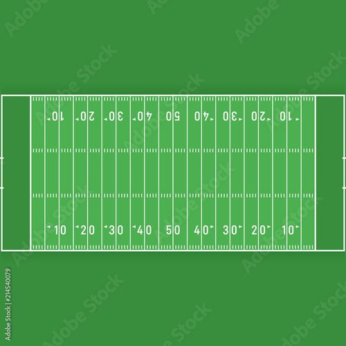 American football field from top view flat design